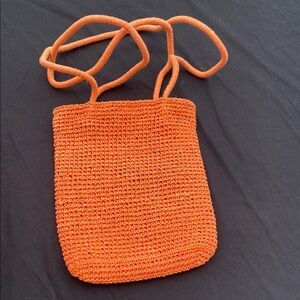 Orange mesh purse